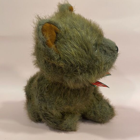 1992 Vintage 24K Special Effects Polar Puff dog terrier stuffed animal plaid EUC - Picture 6 of 9